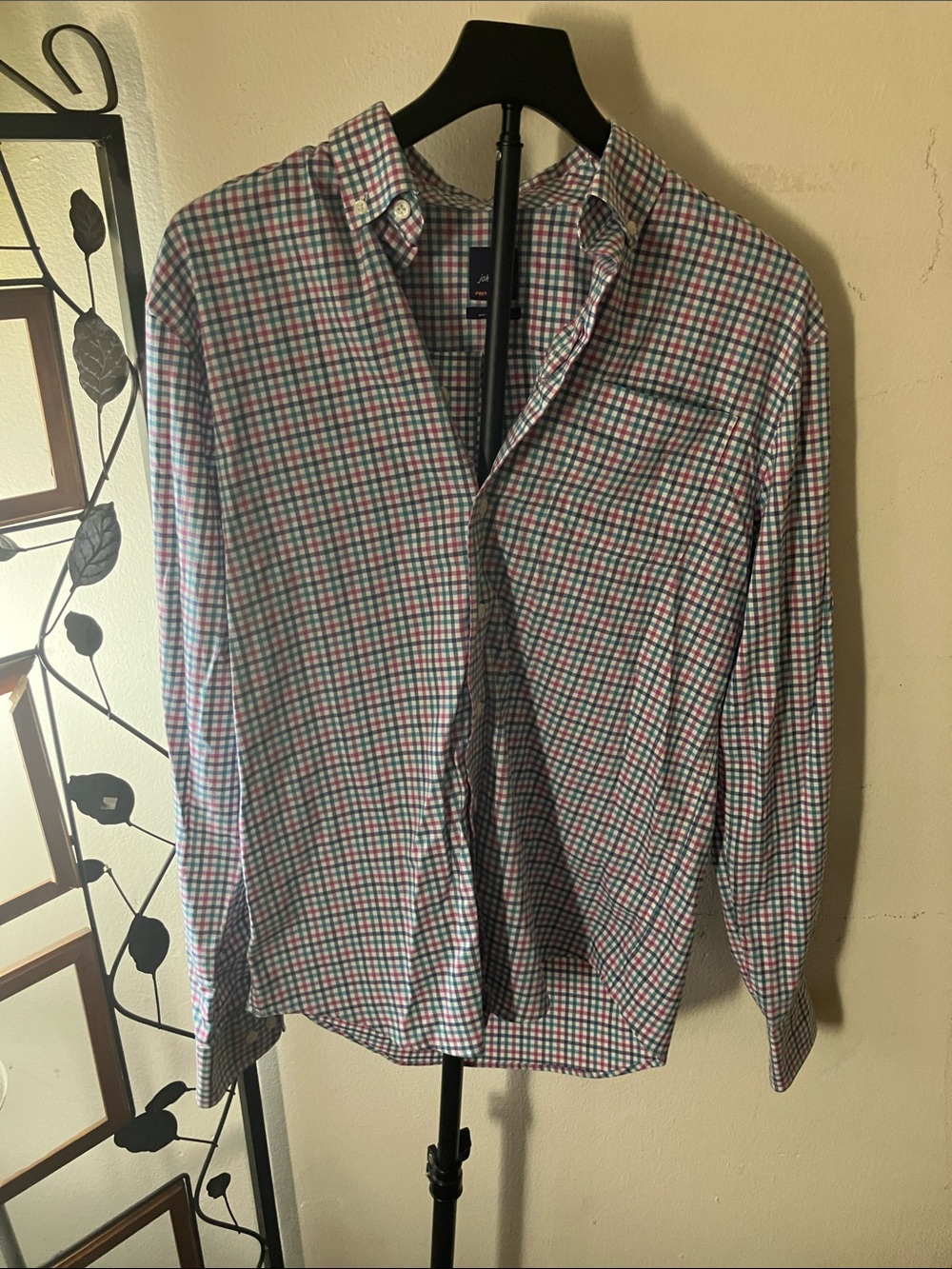 johnnie-O Men's Green, Blue and Red Check Button-Down Shirt